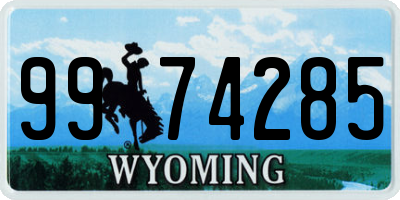 WY license plate 9974285