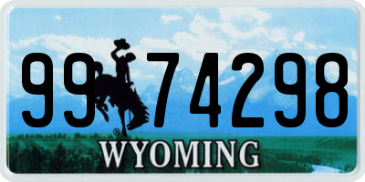 WY license plate 9974298