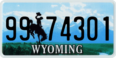 WY license plate 9974301