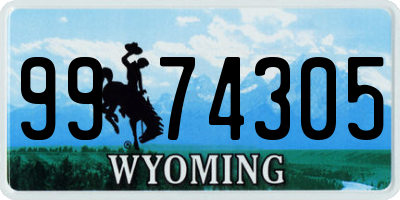 WY license plate 9974305