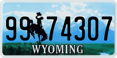 WY license plate 9974307