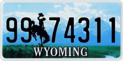 WY license plate 9974311