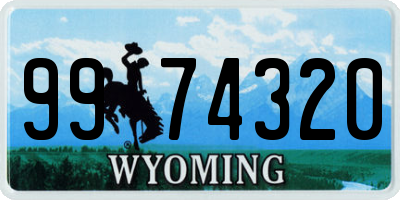 WY license plate 9974320