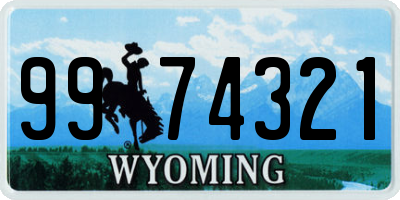 WY license plate 9974321