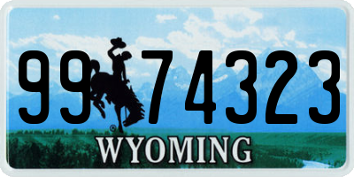 WY license plate 9974323