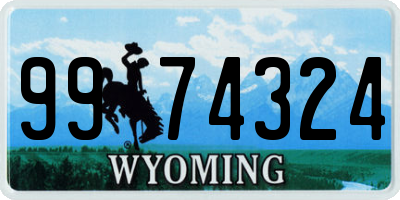 WY license plate 9974324