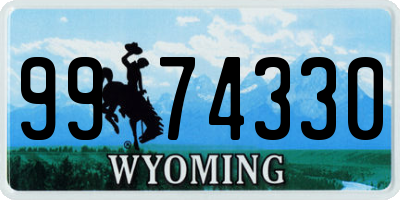 WY license plate 9974330