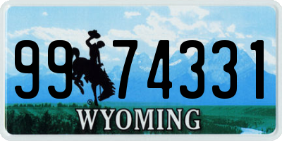 WY license plate 9974331