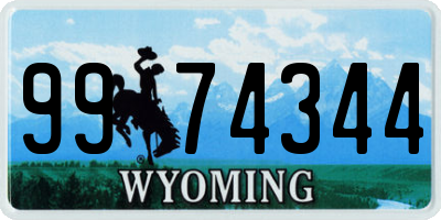 WY license plate 9974344