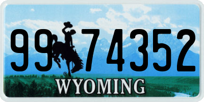 WY license plate 9974352