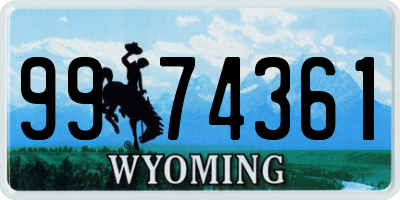 WY license plate 9974361