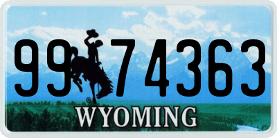WY license plate 9974363