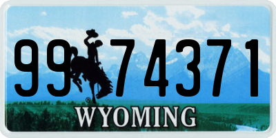 WY license plate 9974371