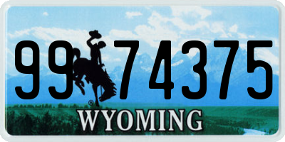 WY license plate 9974375