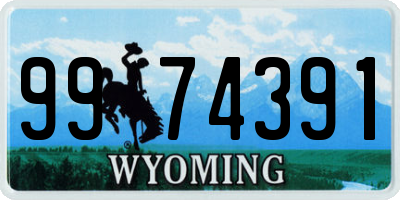 WY license plate 9974391