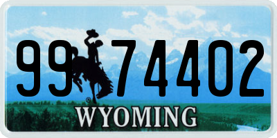 WY license plate 9974402
