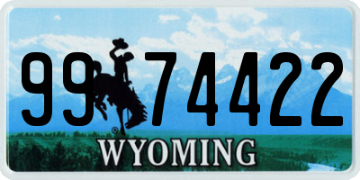 WY license plate 9974422