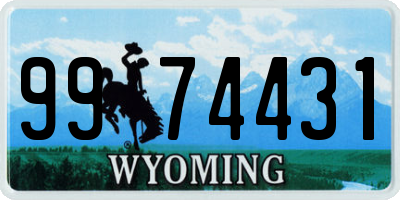 WY license plate 9974431