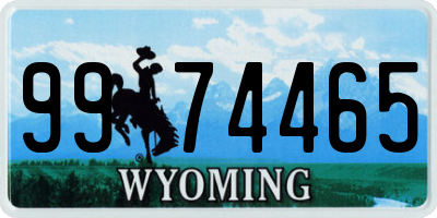 WY license plate 9974465