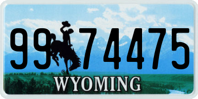 WY license plate 9974475