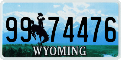 WY license plate 9974476