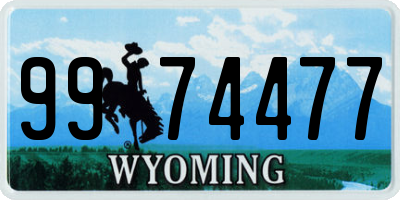 WY license plate 9974477