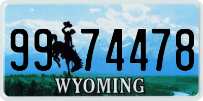WY license plate 9974478