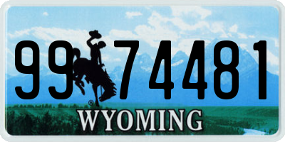 WY license plate 9974481