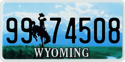 WY license plate 9974508