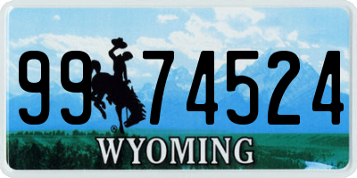WY license plate 9974524