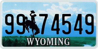 WY license plate 9974549