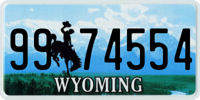 WY license plate 9974554