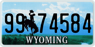 WY license plate 9974584