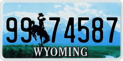 WY license plate 9974587