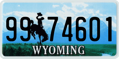WY license plate 9974601