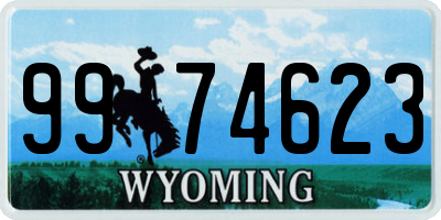 WY license plate 9974623