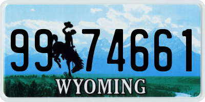 WY license plate 9974661