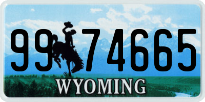WY license plate 9974665