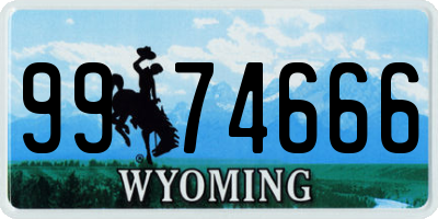 WY license plate 9974666