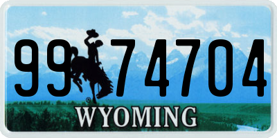 WY license plate 9974704