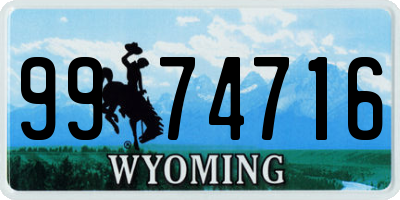 WY license plate 9974716