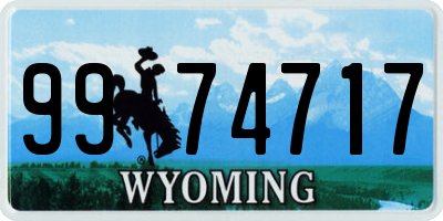 WY license plate 9974717