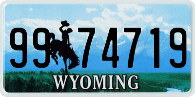 WY license plate 9974719