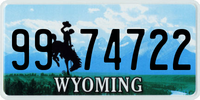 WY license plate 9974722