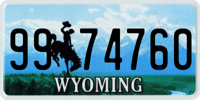 WY license plate 9974760