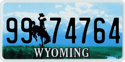 WY license plate 9974764