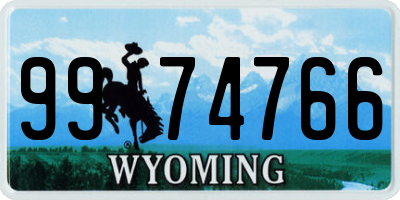 WY license plate 9974766