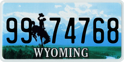 WY license plate 9974768