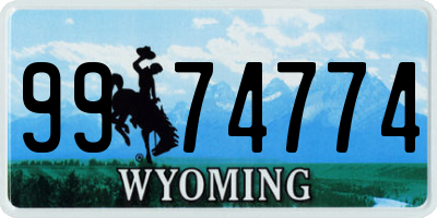 WY license plate 9974774