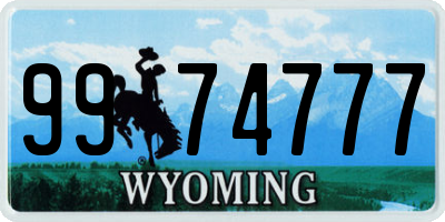 WY license plate 9974777
